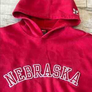 Nike Vintage Nebraska‎ Corn Huskers Football Red Hoodie Men’s Size XL